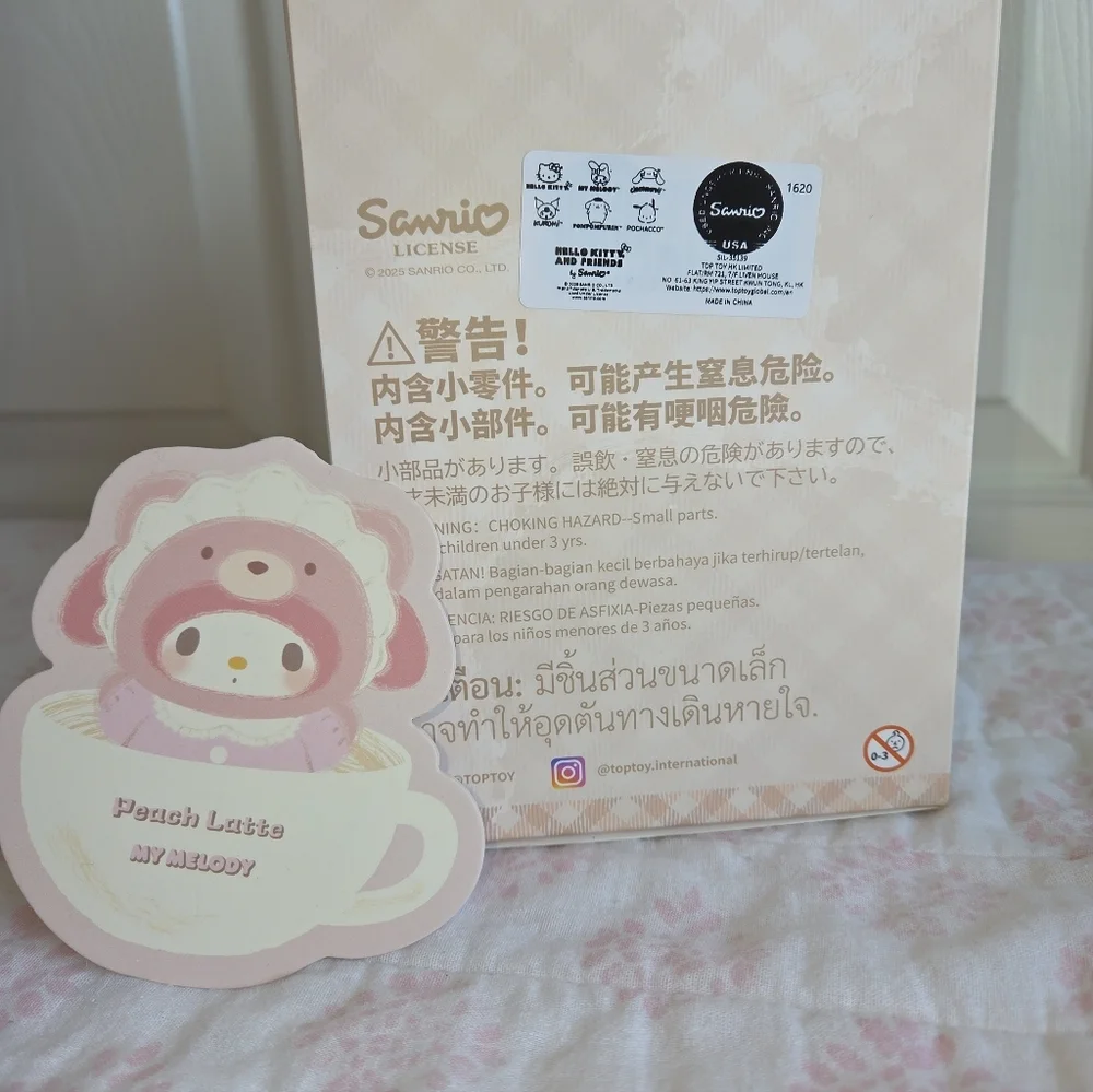 Sanrio Latte Baby Plush My Melody Peach Latte TOP TOY Blind Box Confirmed